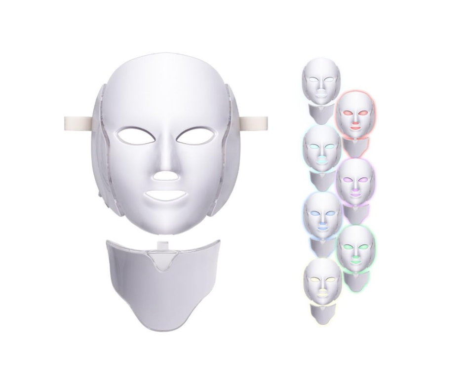 7 colores luz LED máscara facial piel Rejuvenecimiento Cuidado de la cara Tratamiento belleza